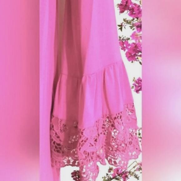 DRESS KATE & MALLORY Off The Shoulder Lace Bell Sleeves & Ruffle MIDI Silky MED - Picture 5 of 9